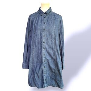 Madewell Denim Dress Button Front Long Sleeve Casual Shirt Dress Small